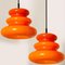 Lámpara colgante en naranja de Peill & Putzler, años 70, Imagen 5