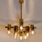 Large Brass and Glass Light Fixture in the Style of Jacobsson, 1960s 2