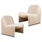 Alky Chairs by Piretti with New Upholstery by Boucle Nacre Erose Deda, Set of 2, Image 1