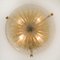 Thick Handmade Glass and Brass Flush Mount / Wall Light, 1960s 9