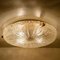 Thick Handmade Glass and Brass Flush Mount / Wall Light, 1960s 19