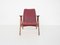 Bordeaux Red Lounge Chair by Louis Van Teeffelen for Webe, The Netherlands 1960s, Image 1