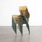 French Vintage Aqua Model 511 Stacking Chairs from Mullca, 1950s, Set of 6 4