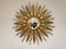 Large Mid-Century Golden Sunburst Mirror, 1960s 2