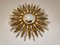 Large Mid-Century Golden Sunburst Mirror, 1960s 3