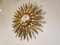 Large Mid-Century Golden Sunburst Mirror, 1960s 4