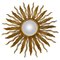 Large Mid-Century Golden Sunburst Mirror, 1960s 1