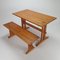Mid-Century Pine Wood Bench and Dining Table, 1960s, Set of 2 4