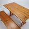 Mid-Century Pine Wood Bench and Dining Table, 1960s, Set of 2 2