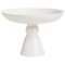 Large White Ceramic Bowl on Stand, 1950s 1