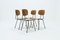 Plywood and Steel Dining Chairs from Kembo, 1950s, Set of 4 4