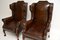 Leather Wing Back Armchairs, 1930s, Set of 2 5