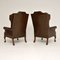 Leather Wing Back Armchairs, 1930s, Set of 2 10