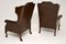 Leather Wing Back Armchairs, 1930s, Set of 2, Image 11