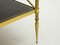 Brass and Black Leather Side Table from Maison Jansen, 1970s 9