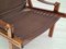 High Back Cherry Brown Leather and Teak Relax Armchair, 1970s, Image 8