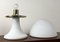 Lámpara de mesa modelo 6329 en forma de hongo de vidrio blanco de Glashutte, años 70, Imagen 8
