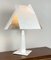 Lámpara de mesa italiana de vidrio blanco, años 80, Imagen 1
