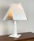 Lampe de Bureau en Verre Blanc, Italie, 1980s 1