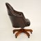 Georgian Style Leather Swivel Desk Chair , 1950s 7