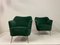 Italian Green Velvet Armchairs, 1950s, Set of 2 3
