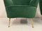 Fauteuils en Velours Vert, Italie, 1950s, Set de 2 7