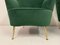 Italian Green Velvet Armchairs, 1950s, Set of 2 7
