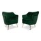 Italian Green Velvet Armchairs, 1950s, Set of 2 1