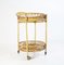 Mid-Century Bamboo and Rattan Round Italian Bar Cart, 1960s 6
