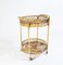 Mid-Century Bamboo and Rattan Round Italian Bar Cart, 1960s, Image 8