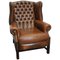 Vintage English Cognac Colored Leather Chesterfield Club Chair 1