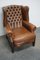 Cognacfarbener Englischer Vintage Leder Chesterfield Klubsessel 3