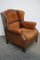 Fauteuil à Oreilles Cognac Vintage en Cuir Coloré, Pays-Bas 3