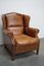 Club chair alata vintage in pelle color cognac, Paesi Bassi, Immagine 2