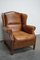Vintage Dutch Cognac Colored Leather Wingback Club Chair, Image 2
