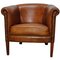 Fauteuil Vintage Cognac en Cuir, Pays-Bas 1