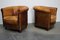 Vintage Dutch Cognac Colored Leather Club Chair, Set of 2, Image 6