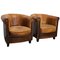 Vintage Dutch Cognac Colored Leather Club Chair, Set of 2 1