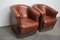 Club chair vintage in pelle color cognac, Olanda, set di 2, Immagine 16
