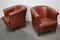 Club chair vintage in pelle color cognac, Olanda, set di 2, Immagine 2