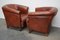 Club chair vintage in pelle color cognac, Olanda, set di 2, Immagine 10