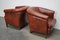 Club chair vintage in pelle color cognac, Olanda, set di 2, Immagine 3