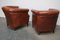 Club chair vintage in pelle color cognac, Olanda, set di 2, Immagine 9