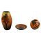 Dänische Vasen und Kleine Schale mit Handbemalten Keramiken von Ipsen's, 2er Set 1