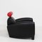 DS-57 Black and Red Leather Armchair by Franz Romero for De Sede 3