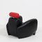 DS-57 Black and Red Leather Armchair by Franz Romero for De Sede 4