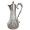 Antique Victorian Etched Glass and Silver Plated Claret Jug 1