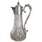 Antique Victorian Etched Glass and Silver Plated Claret Jug, Image 1