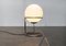 Lampada da terra Space Age in metallo cromato e sfera in vetro, Immagine 11