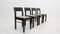 Italian Black Lacquered Wood & Vienna Straw Dining Chairs, 1970s, Set of 4 1